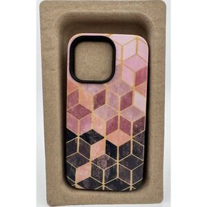 Casely  iPhone 13 Pro Phone Case "Stepping Up Geo Rose Gold Marble" , New